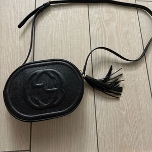 Brand new Gucci Black Leather Crossbody Bag comes with dustbag and box